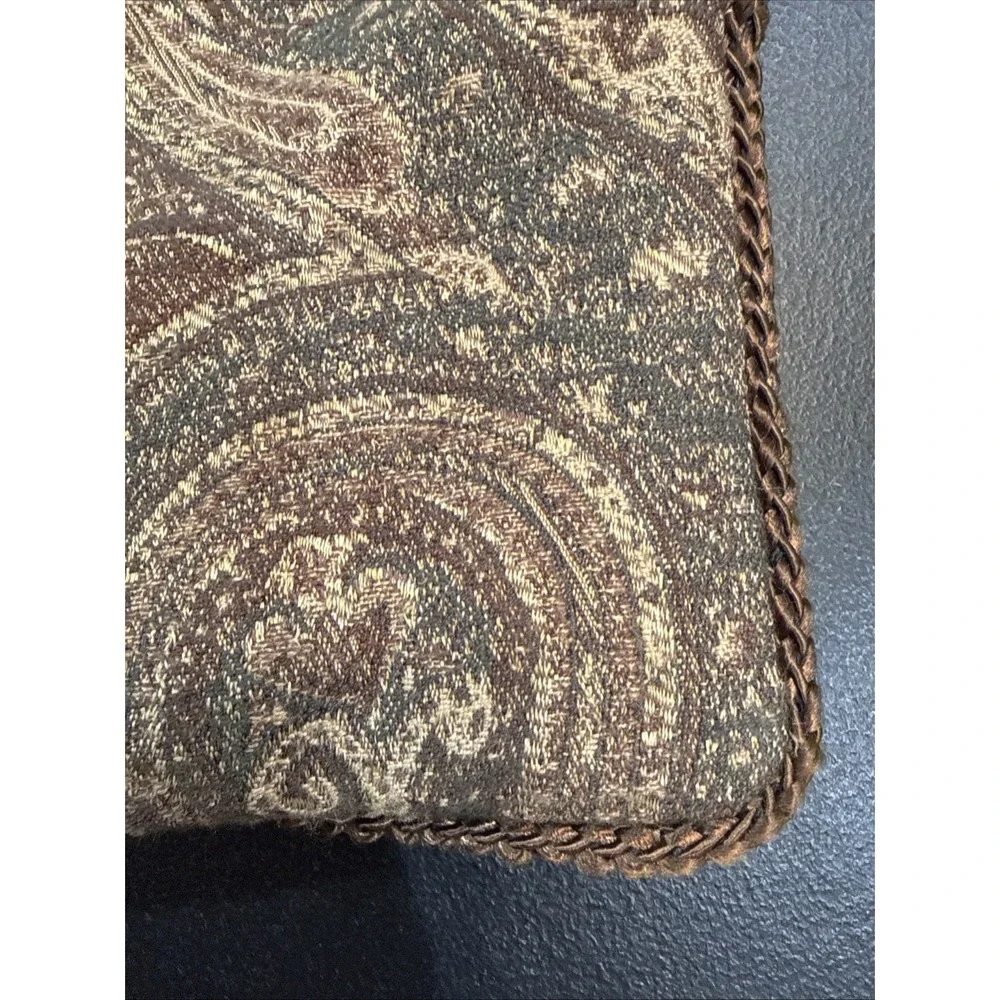 Ralph Lauren Pillow Cover Crown Crest Monogram Paisley Tapestry Embroidered 24